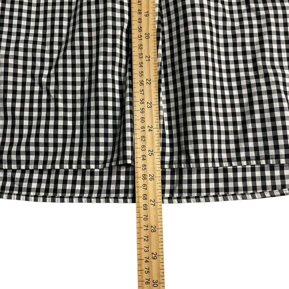 Lands End Womens Size 1X (16W-18W) No Iron Suprima Black White Gingham Plaid - Picture 9 of 10